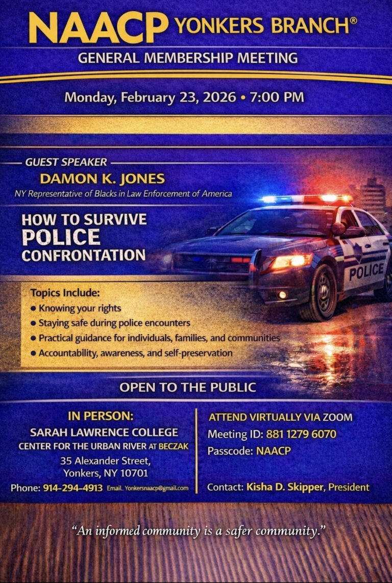 NAACP Yonkers Branch to Host Meeting on Surviving Police Confrontations